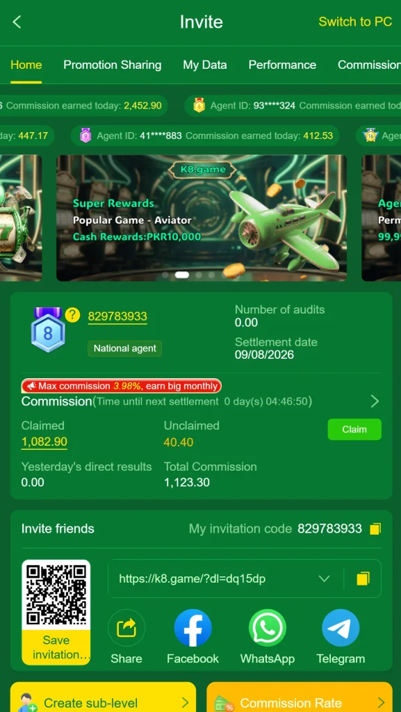 K8 Game Invitation Bonus